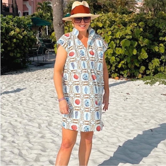 Holly Shae Dresses & Skirts - NWT Holly Shae Adair Mini Kaftan in Blue Shell M/L